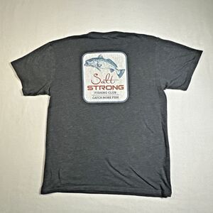 Salt Strong Fishing Club Graphic Tee Mens Large Charcoal Gray Catch More Fish